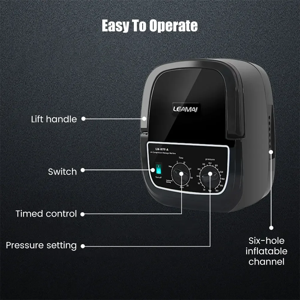 6 قسم مدلك الساق موجة الهواء تدليك الضغط الاهتزاز ضغط الساق الذراع الخصر تدليك القدم الهوائية الهواء التفاف الاسترخاء