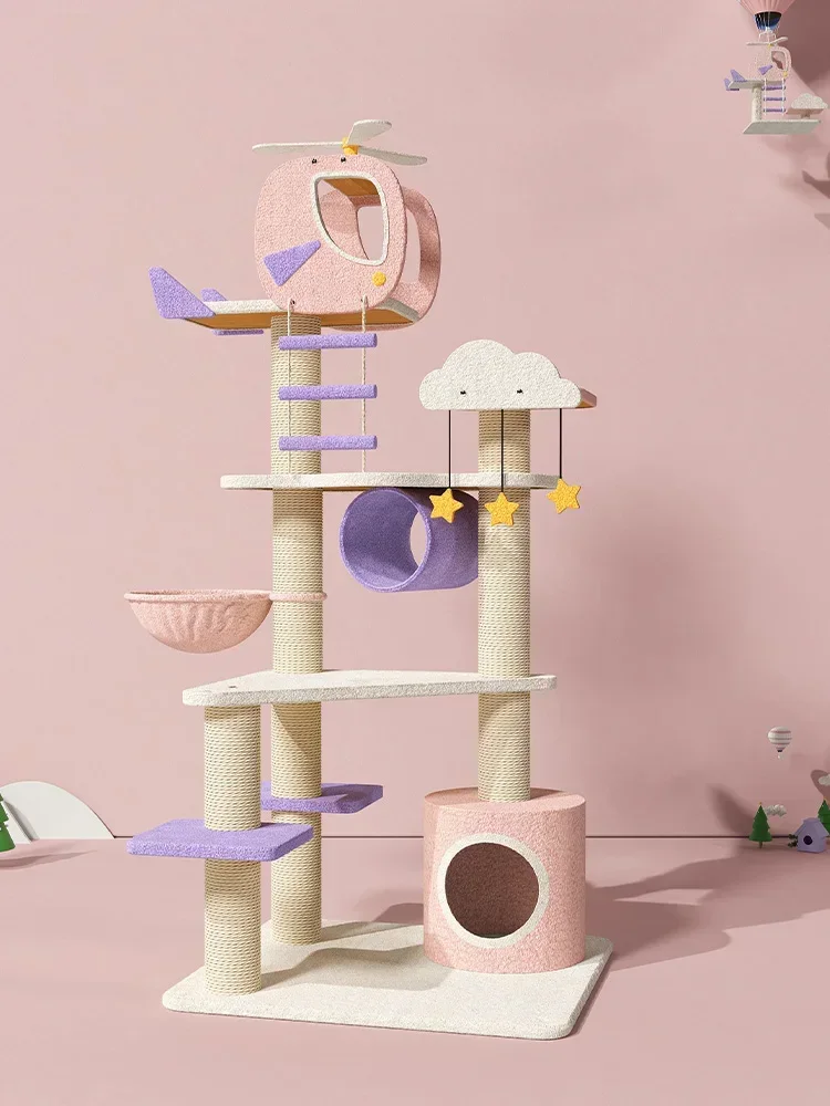 House Cat Tree Cat Climbing Frame Tree Small-sized Apartment Cattery Vertical Cat Toy Integrated Shelf Scratching Post Oversized