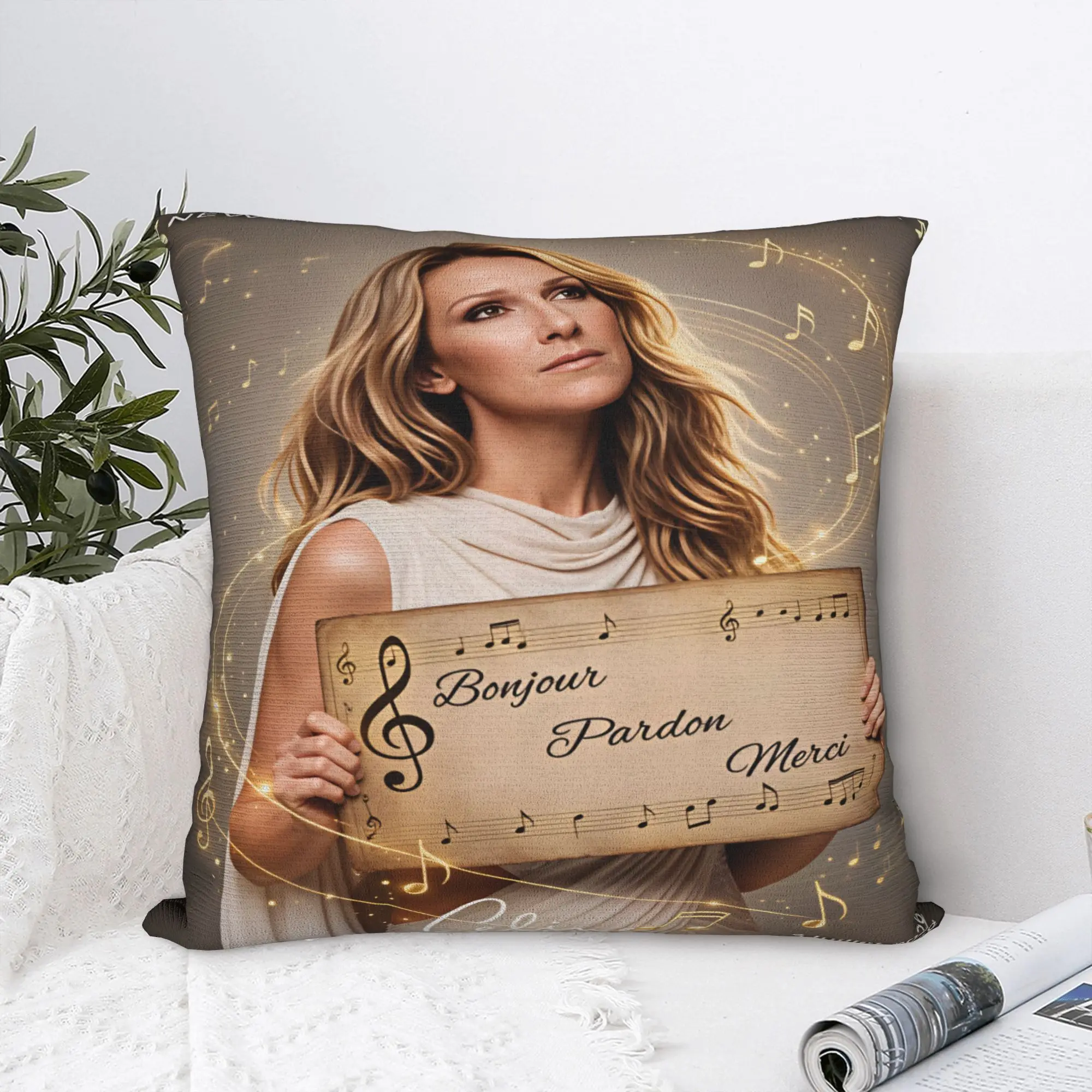Celines Dions Paris 2026 Pillow Cover  Fashion Pillow Case For Living Room Sofa Comfy Pillowcases Gift