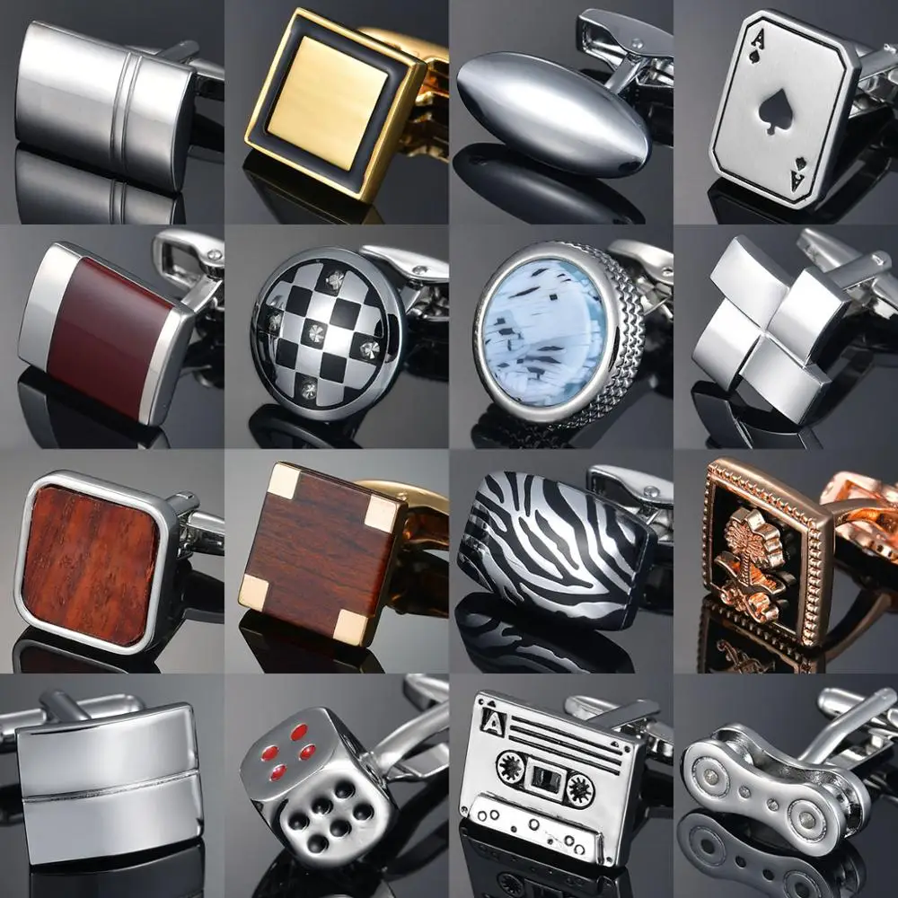 Fashion Stone Wood Music Note/Guitar/Letters/Trumpet Sax Piano Microphone Cufflinks Gemelos Cuff Links Bouton manchette