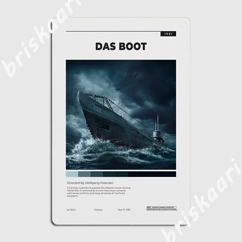 Плакат фильма Das Boot 1981, драма войны, металлическая табличка, индивидуальная настенная табличка для паба, настенный декор, жестяная вывеска для кинотеатра, постер