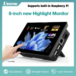 Unew 8‘’ Raspberry Pi Monitor 1280x800P 16:10 Widescreen Ratio HDMI Interface for Raspberry Pi DIY Projects Surveillance Display