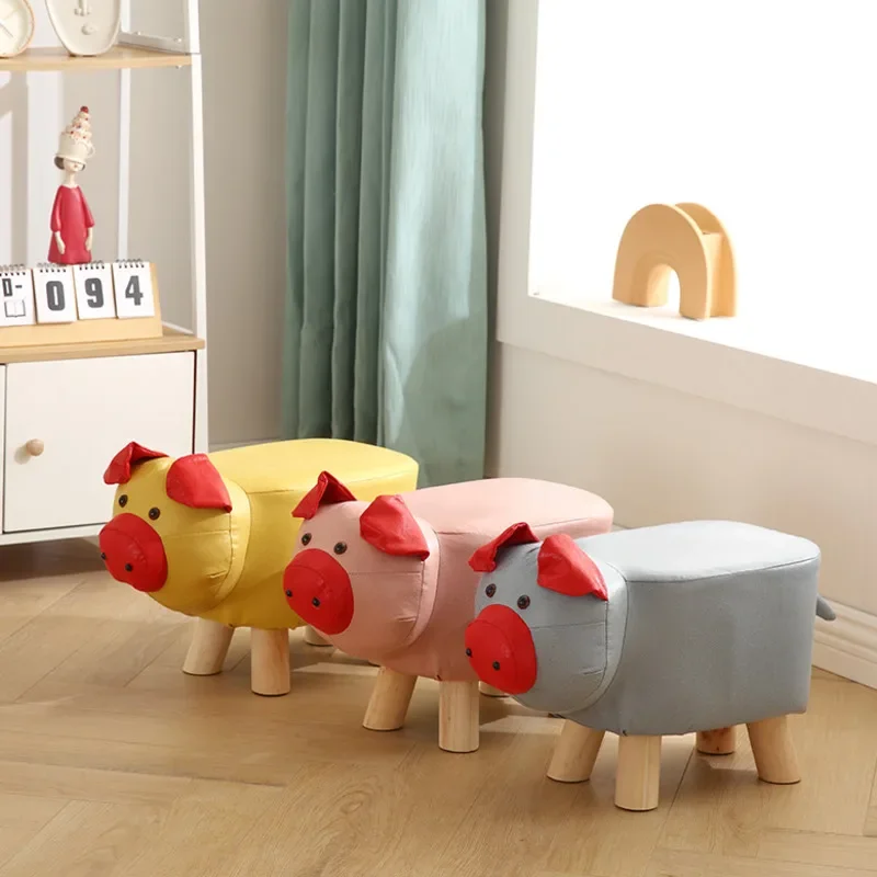 

Creative Animal Cartoon Shoe Stool for Living Room, Designer Low Stool for Kids, Cute Footrest for Bedroom, Playful Furniture