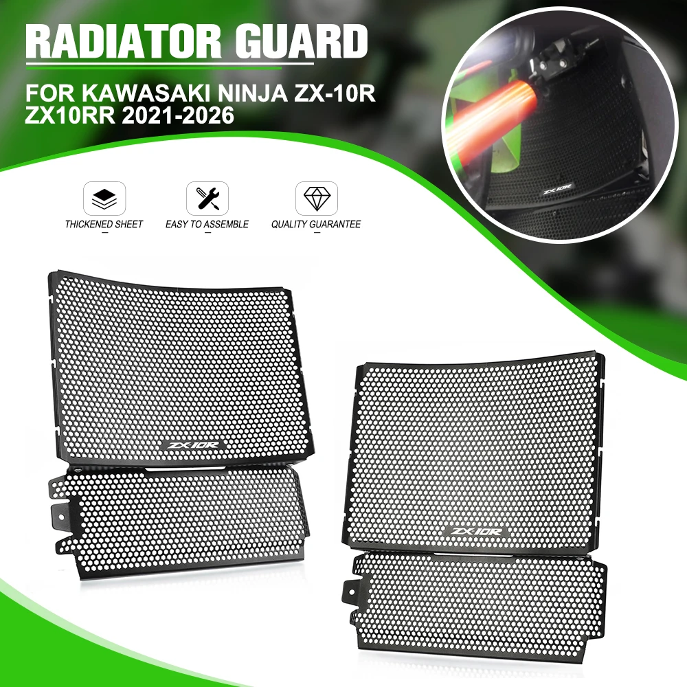 

For Kawasaki Ninja ZX-10R ZX10RR Radiator Grille Guard Protector Grill Protection Cover ZX 10R/RR 2021 2022 2023 2024 2025 2026