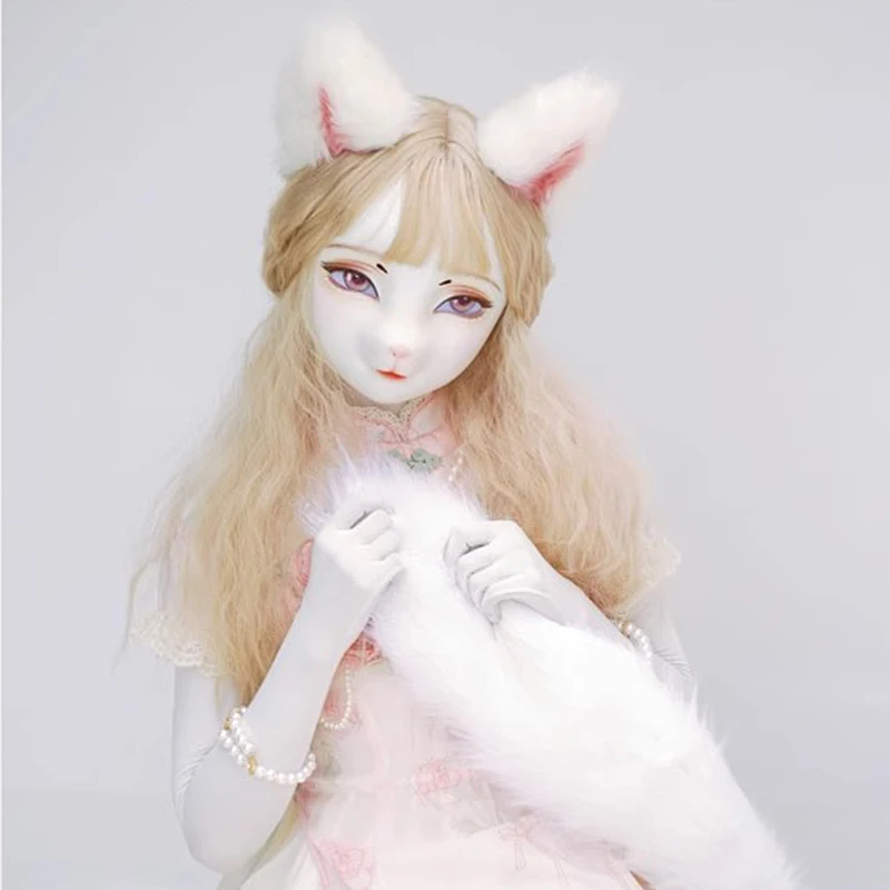 カスタマイズされた女性甘い女の子樹脂半頭/全頭または着ぐるみ BJD 目 Crossdress コスプレ日本アニメ役割ウサギマスク