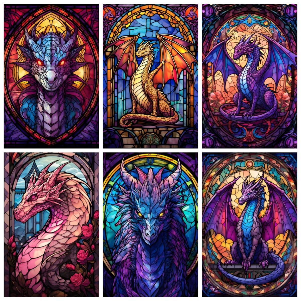 Fantasy-Tiere, Drache, digitales Ölgemälde nach Zahlen auf Leinwand, Heimdekoration für Wohnzimmer, Schlafzimmer, handgefertigtes Geschenk