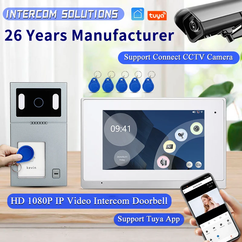 

26 Years Manufacturer 7 Inch Video Intercom With Waterproof Doorbell Camera Tuya Smart Wifi Video Door Phone System For Villa