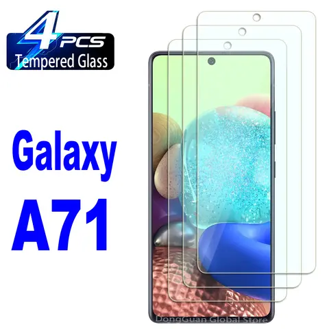2/4 pièces verre trempé pour Samsung Galaxy A71 Film de protection d'écran en verre