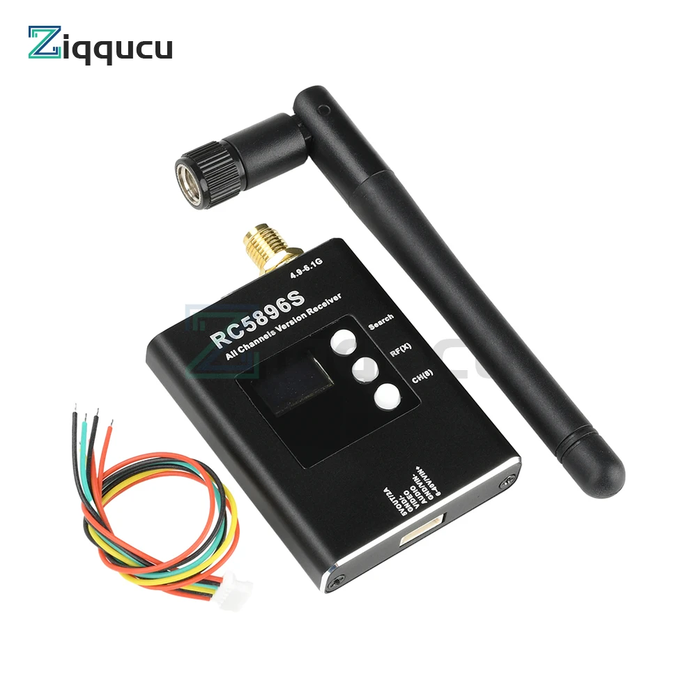 

RC5896S Receiver 4.9-6.1Ghz Video Receiver 96 Frequency Point Compatible with 5.8G Image Transmission DC 6-40V