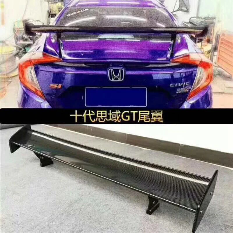 For Honda Civic 2012 2013 2014 2015 2016 2017 2018 GTS Style 100% High Quality Carbon Fiber Universal Rear Wing Spoile