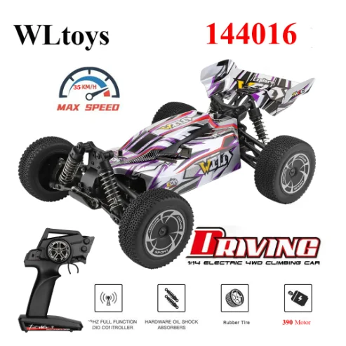 Wltoys 144016 2.4G Rc Car 35km/h 390 Motor 4wd High Speed Off-road Drift 1/14 Full Scale Rc Car Toys For Kids And Adults Gift