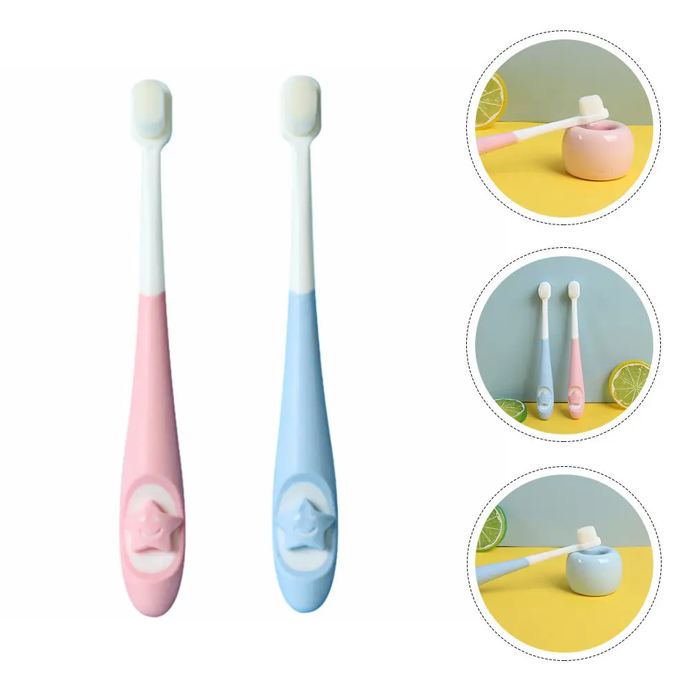 

2Pcs Infant Toothbrush Ultra-Soft Bristles Mini Size Ergonomic Design Cartoon Theme for Newborns Toddlers Teeth Cleaning Brush