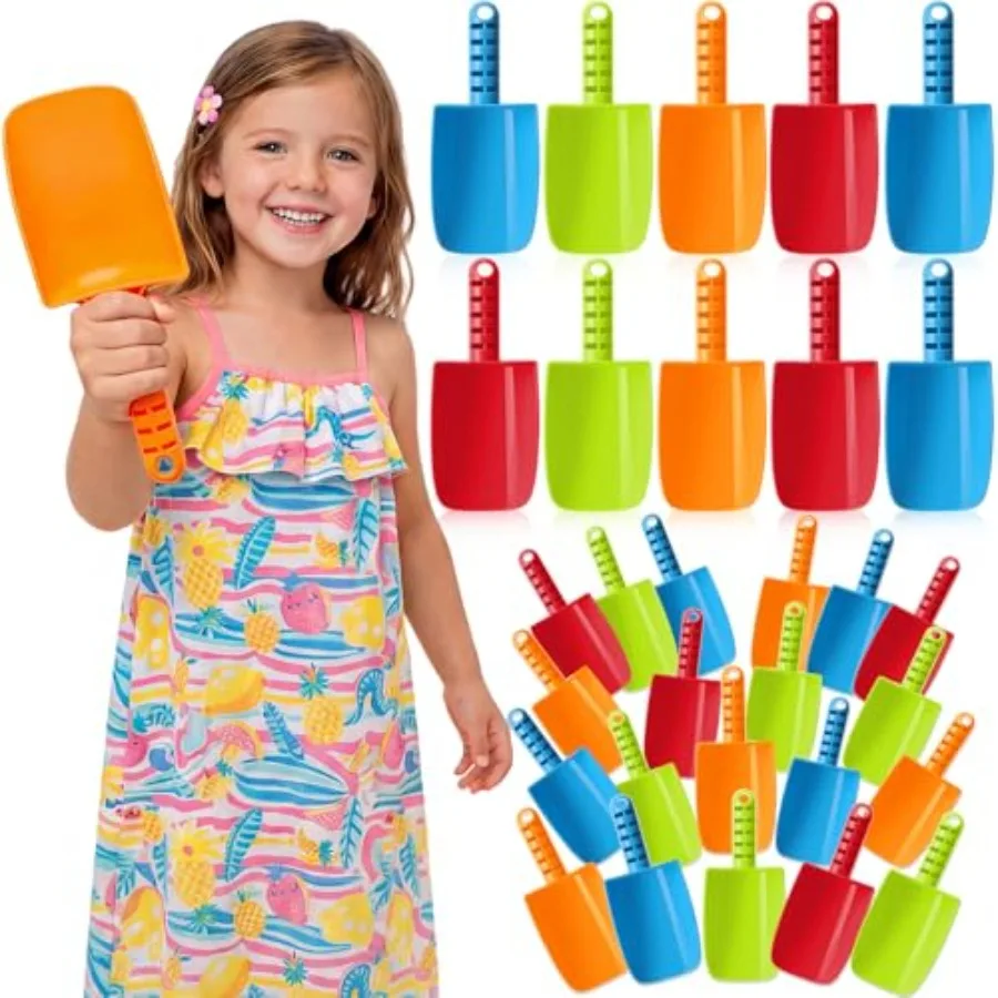 

Набор из 30 пластиковых лопаток для песка, 8 дюймов, прочные, разноцветные, для пляжа, сенсорные, отлично подходят для малышей на пляже