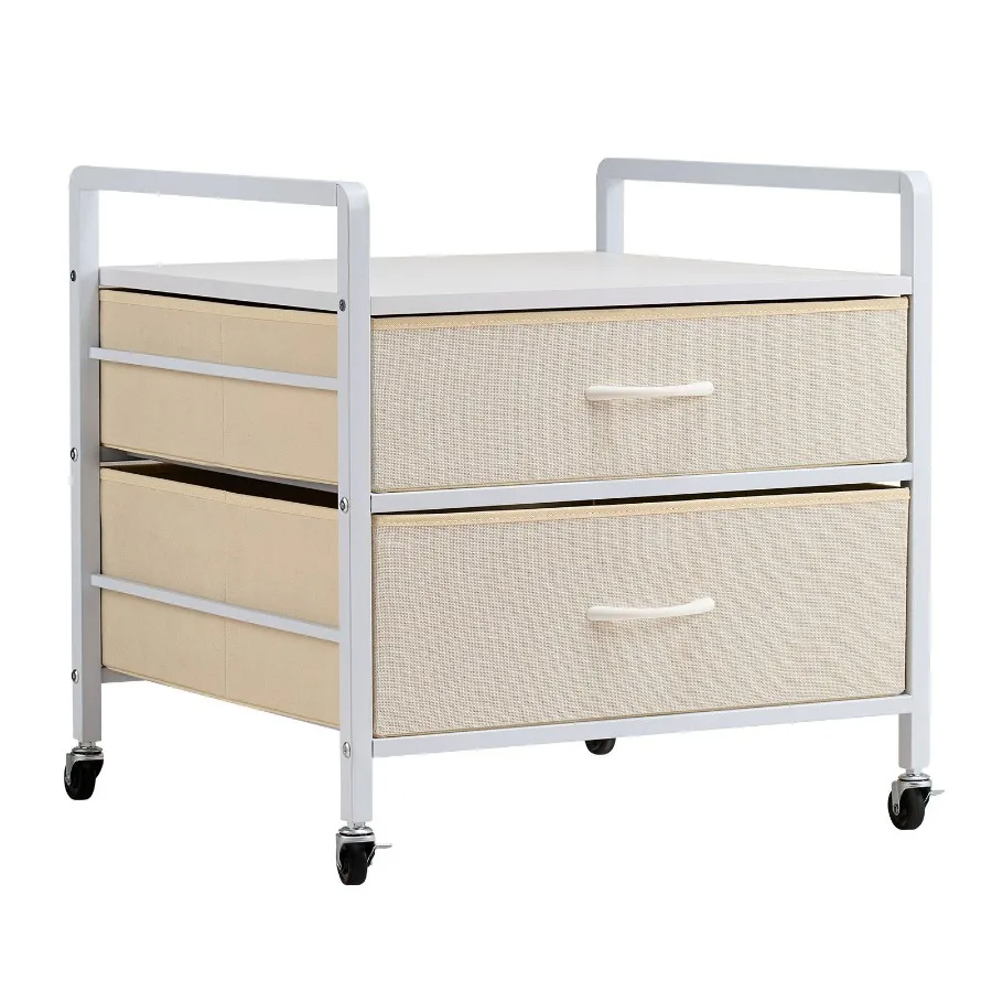 Mini Fridge Stand with Storage 176 lbs White Mini Fridge Table 2 Drawers