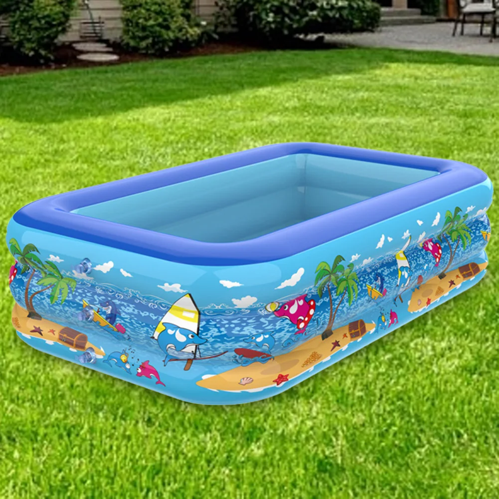 Kid Inflatable Swimming Pool PVC Framed Swimming Pool Cartoon Pattern Thickening Inflatable Toy Summer Outdoor Indoor Bathtub