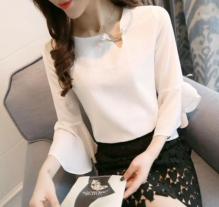 Summer New Arrival Female Half Sleeve Blouse Women Shirt Chiffon Blouses Ruffle Tops