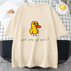 Kurz -sleeved Cotton t -Shirts, The Duck Song enthält Trauben, lustige Muster, Comics, originelle Mode, 100% Baumwolle 8 Hauptverkaufshemd - №2
