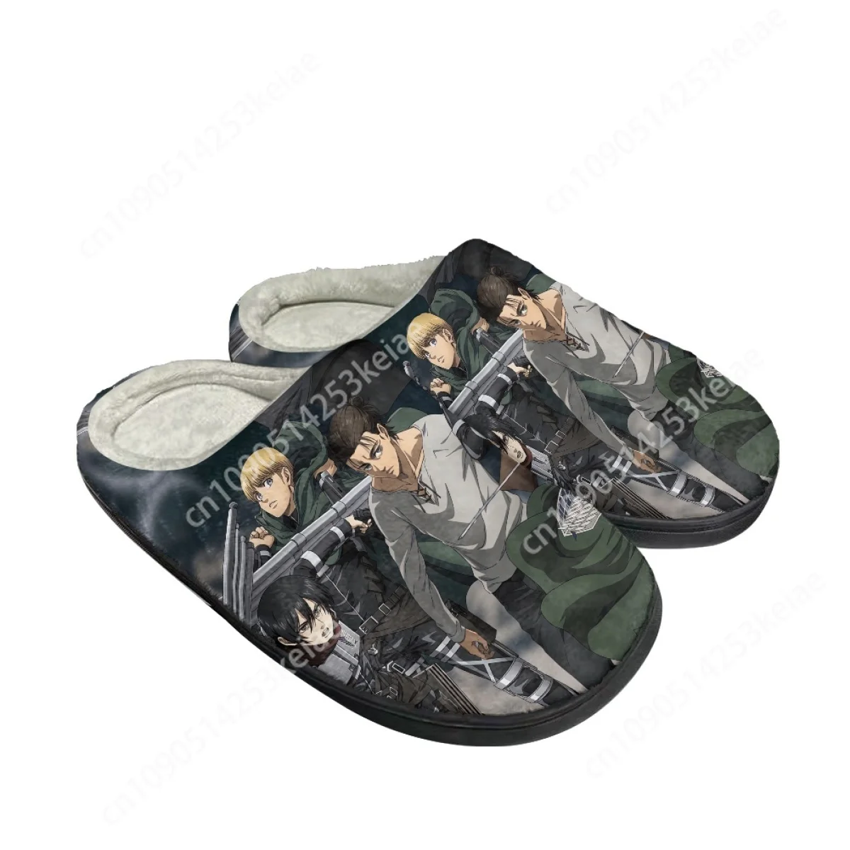 Attack on Titan Pattern Woman Men Autumn Winter Cotton Slipper Wear-Resistant Fashion Non-Slip Indoor Keep Warm Plush Slippers