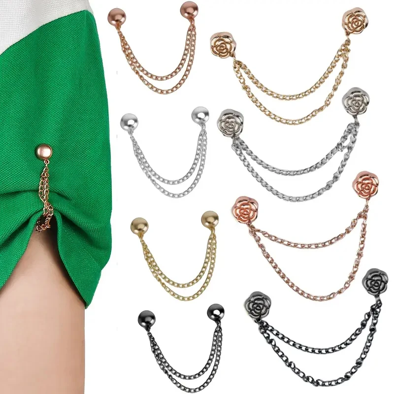 2PCS Magnetic Clothing Clips Multi-Function Magnetic Strength Buttons Clips Pinless Brooch Clips for Women Clothes Cardigans