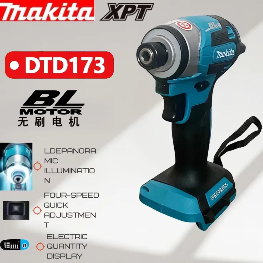 

Makita DTD173 battery 18V Cordless Impact Driver LXT Brushless Motor Electric Drill Wood/Bolt/T-Mode Rechargeable Power Tools