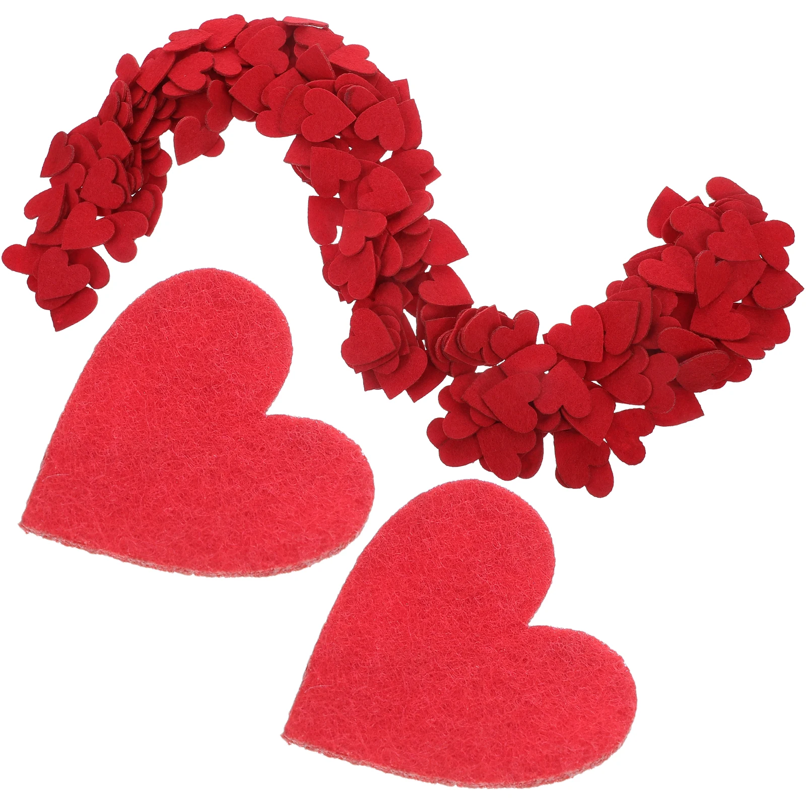 

200Pcs Red Felt Heart DIY Crafts Confetti Cake Topper Wedding Anniversary Decorations Shape Felt