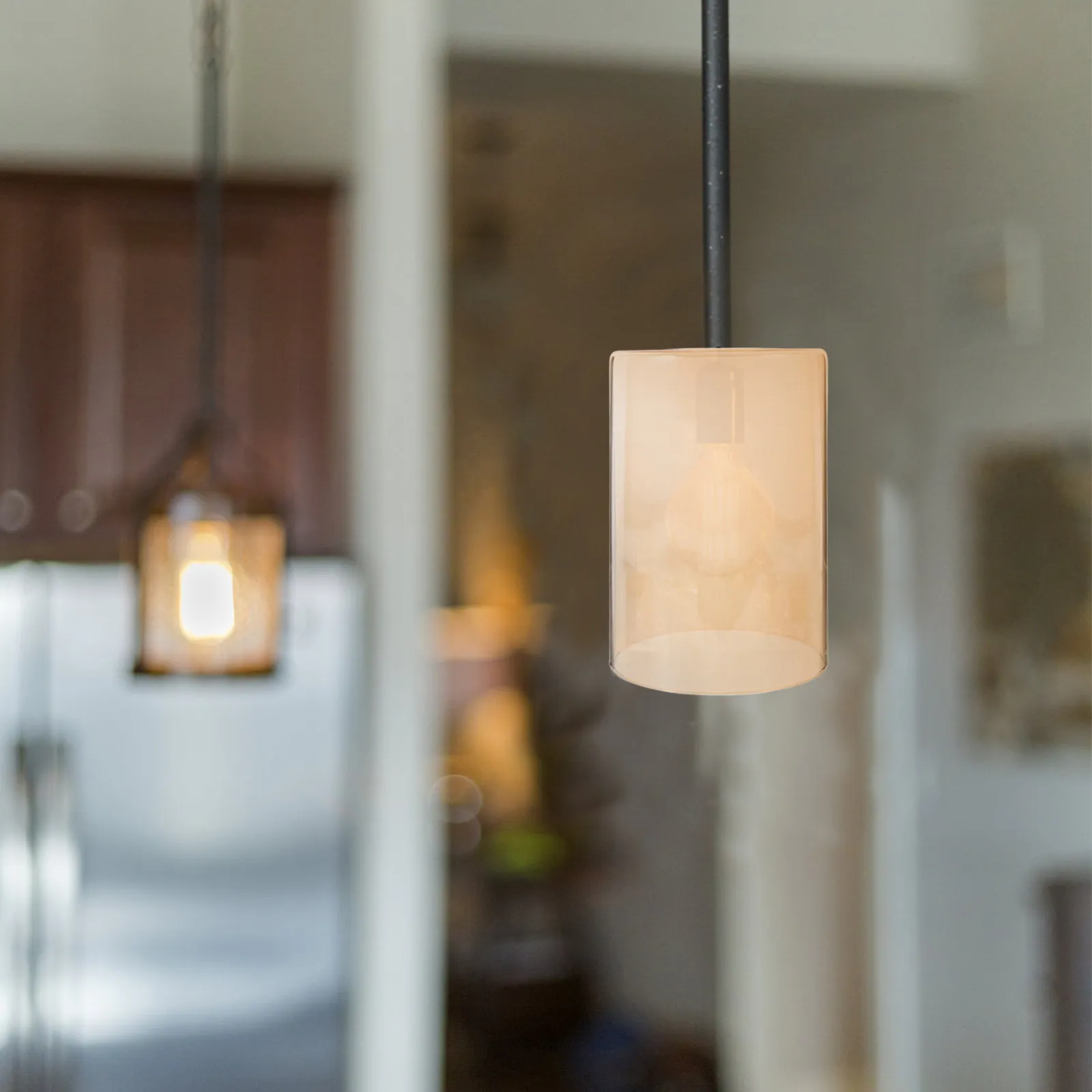 

3 шт. стильных цилиндрических плафонов из янтарного стекла для подвесных светильников, сменные стеклянные плафоны для освещения