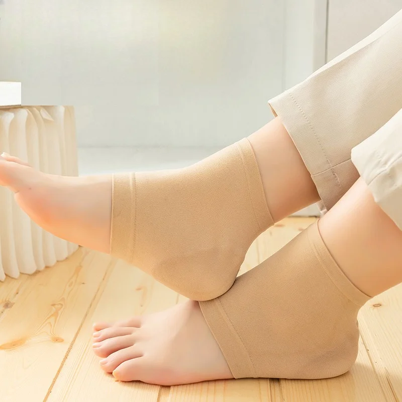 

1 пара силиконовых носков, защита пятки, подушечки для пятки, облегчение подошвенного ухода за ногами, восстановление кожи, противотрещинные подушечки, носки в половину ярда