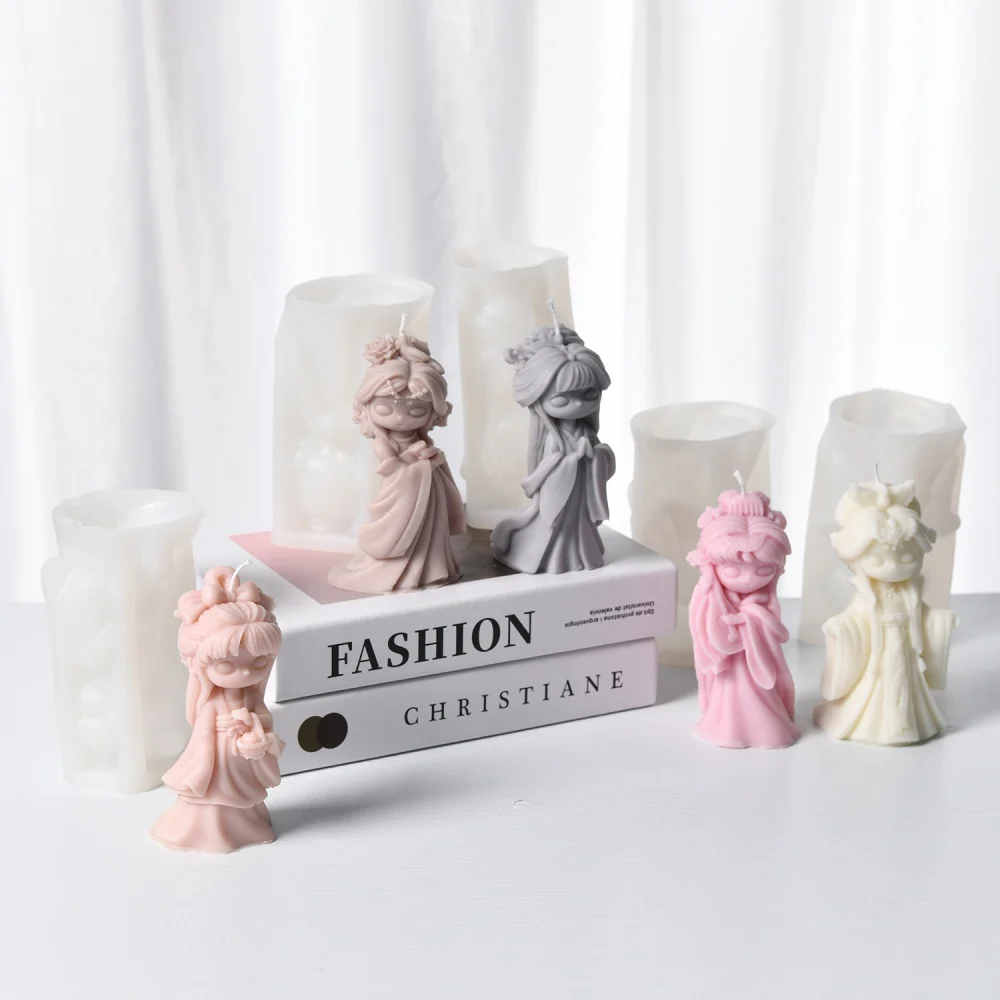 

Ancient Pipa Girl Silicone Candle Mold Ancient Hand Paired Girl Soap Mold Ancient Elegant Girl Plaster Mold for Art Decoration