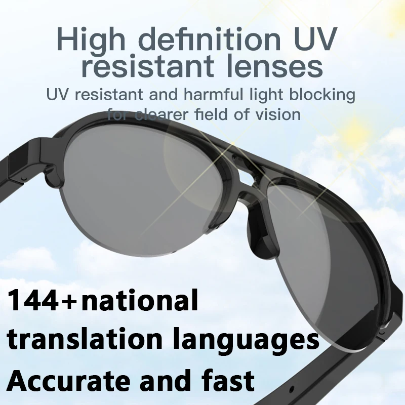 

F08 smart glasses AI shooting camera HD photography video voice call translation glasses travel conference translation sunglasse