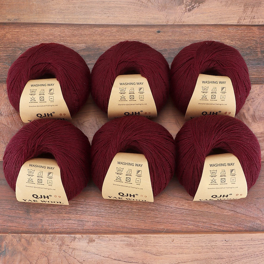 

Набор из 6 мотков высококачественной шерстяной пряжи из яка средней толщины [около 300 г/6 мотков] для ручного вязания, шарфов, свитеров - цвет: Красный цветок яблони