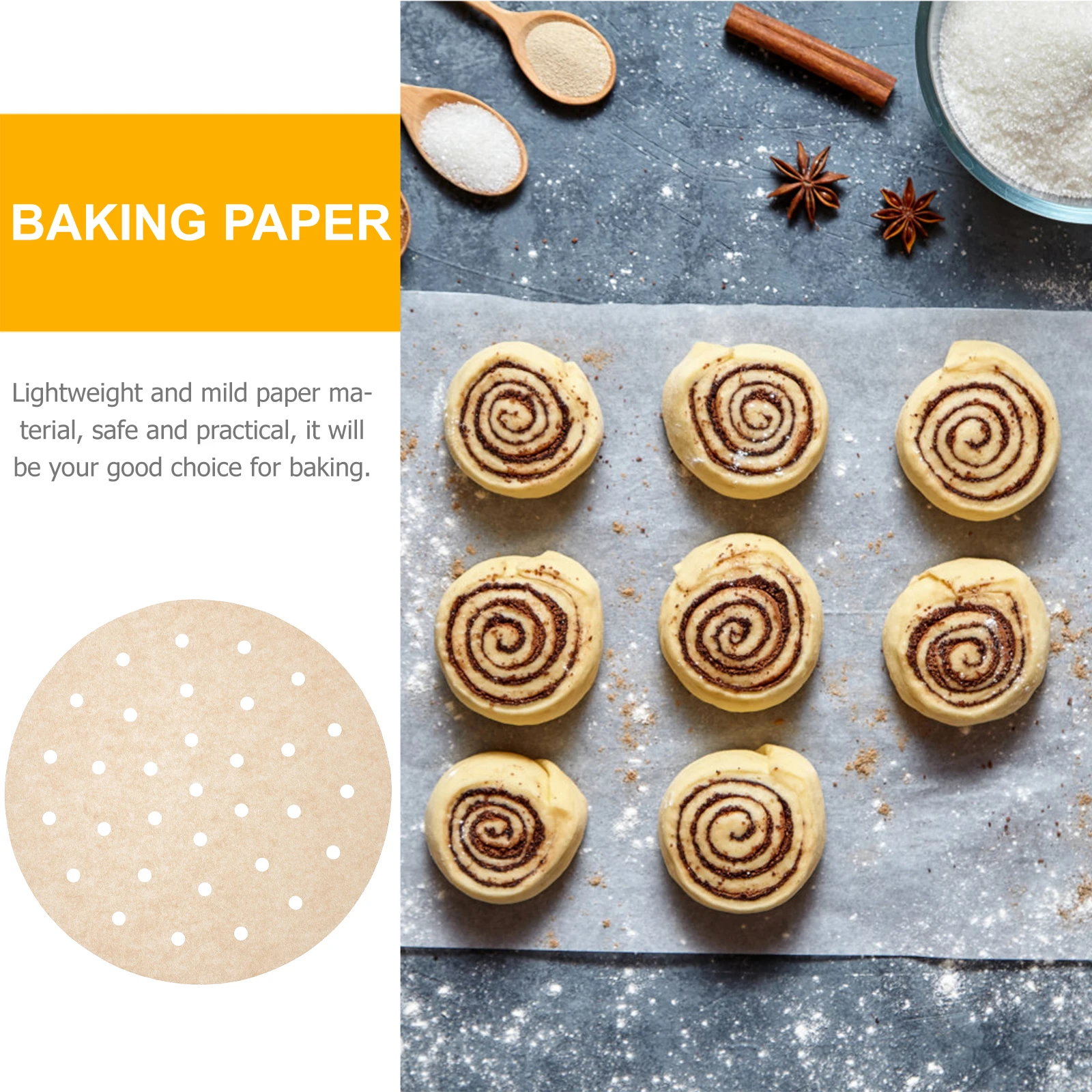 

100Pcs Air Fryer Paper Liners Oilproof Non-Stick Disposable Baking Liners for Bbq Roasting Frying Baking Paper Pads