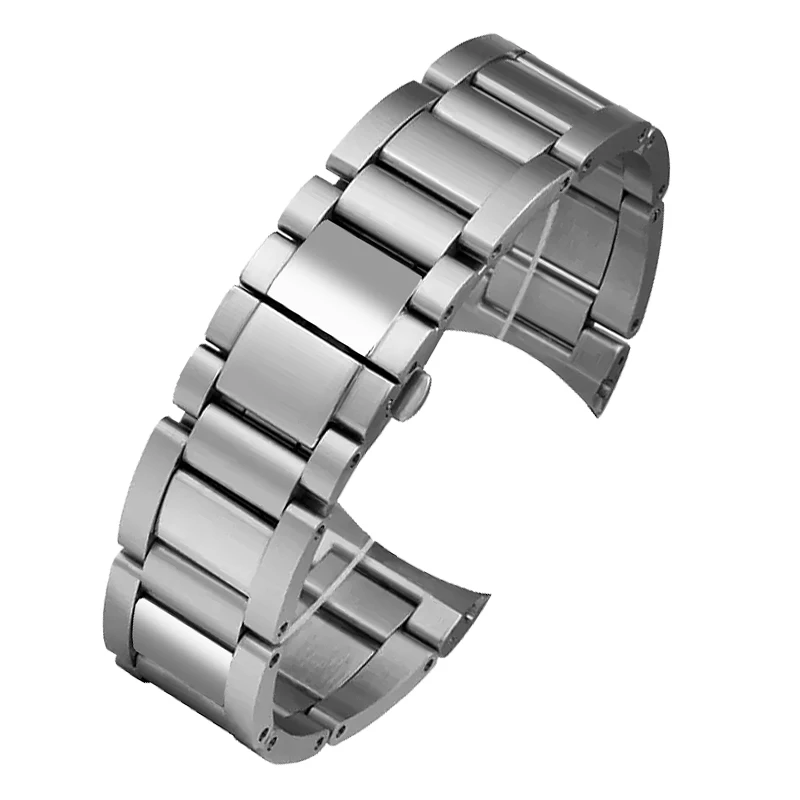 Correa de acero inoxidable de alta calidad de 23mm para Blancpain Fifty Fathoms 5000 5015 hebilla de mariposa accesorios de pulsera de reloj