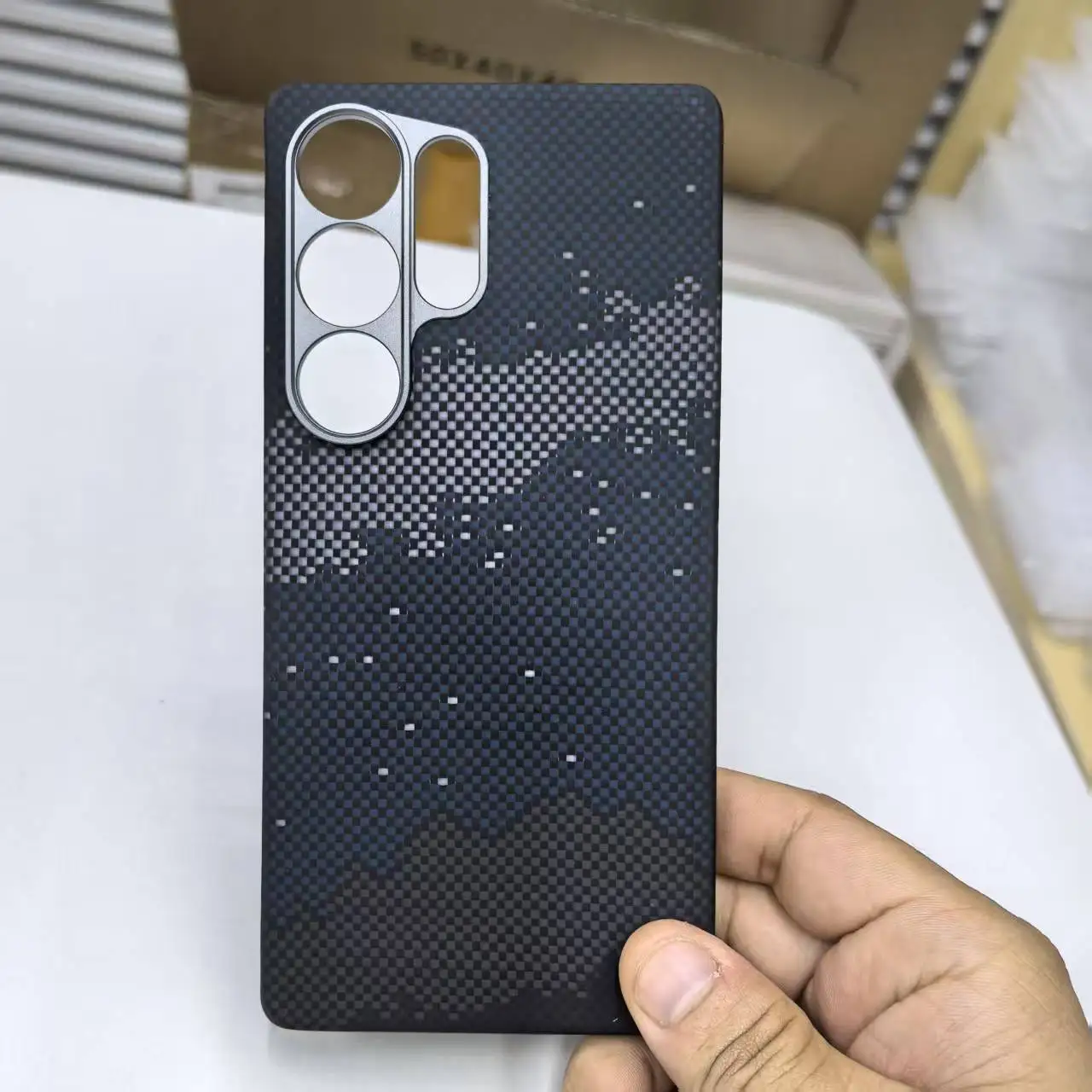 Carbon Fiber Magsafe Case for Samsung Galaxy S25 Ultra S24 Ultra Cases Magnetic 600D Metal Ring Ultra-thin Aramid Fiber Cover