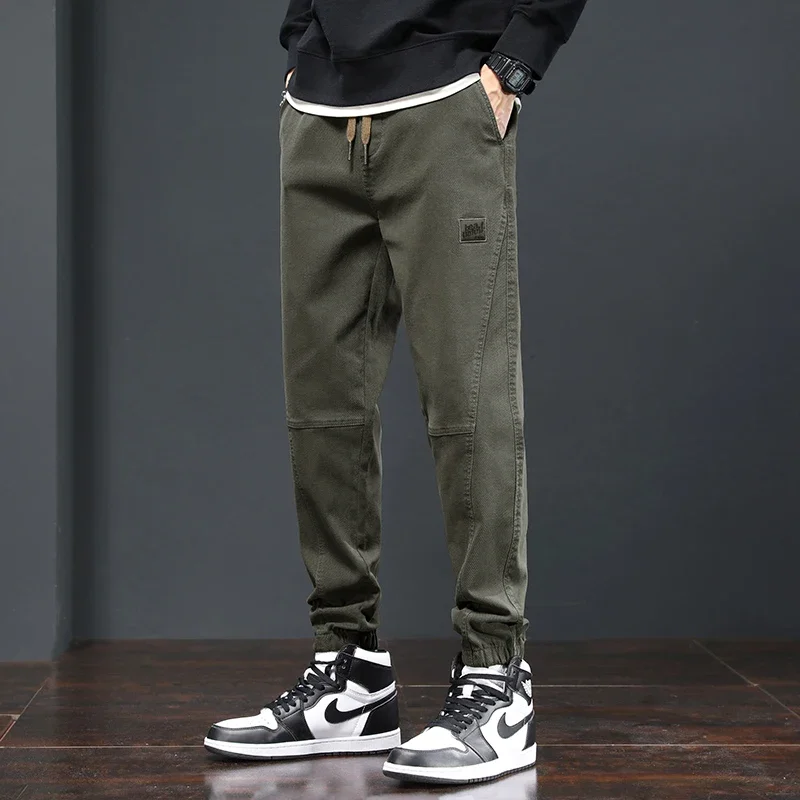 

2024 Autumn New Style Korean Fashion Men's Leggings Casual Pants Outdoor Workwear Style Cotton Trousers Male