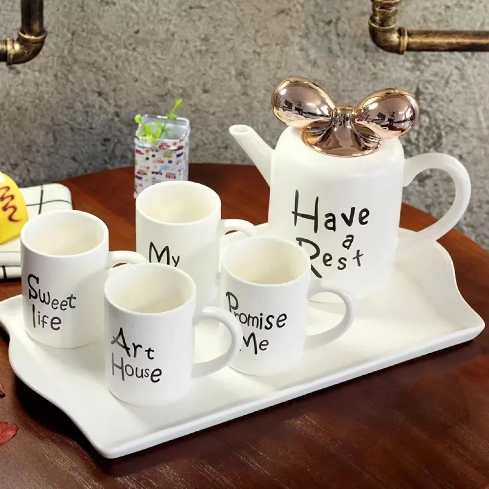 

# Wholesale Fashion Bone China Afternoon Tea Set Macaron Bow Color Ceramic Water Tea Coffee Cup Set #
