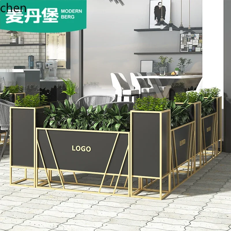 Outdoor Box Combination Iron Art Flower Stand Commercial Street Outdoor Display Partition Fence Flower Bed