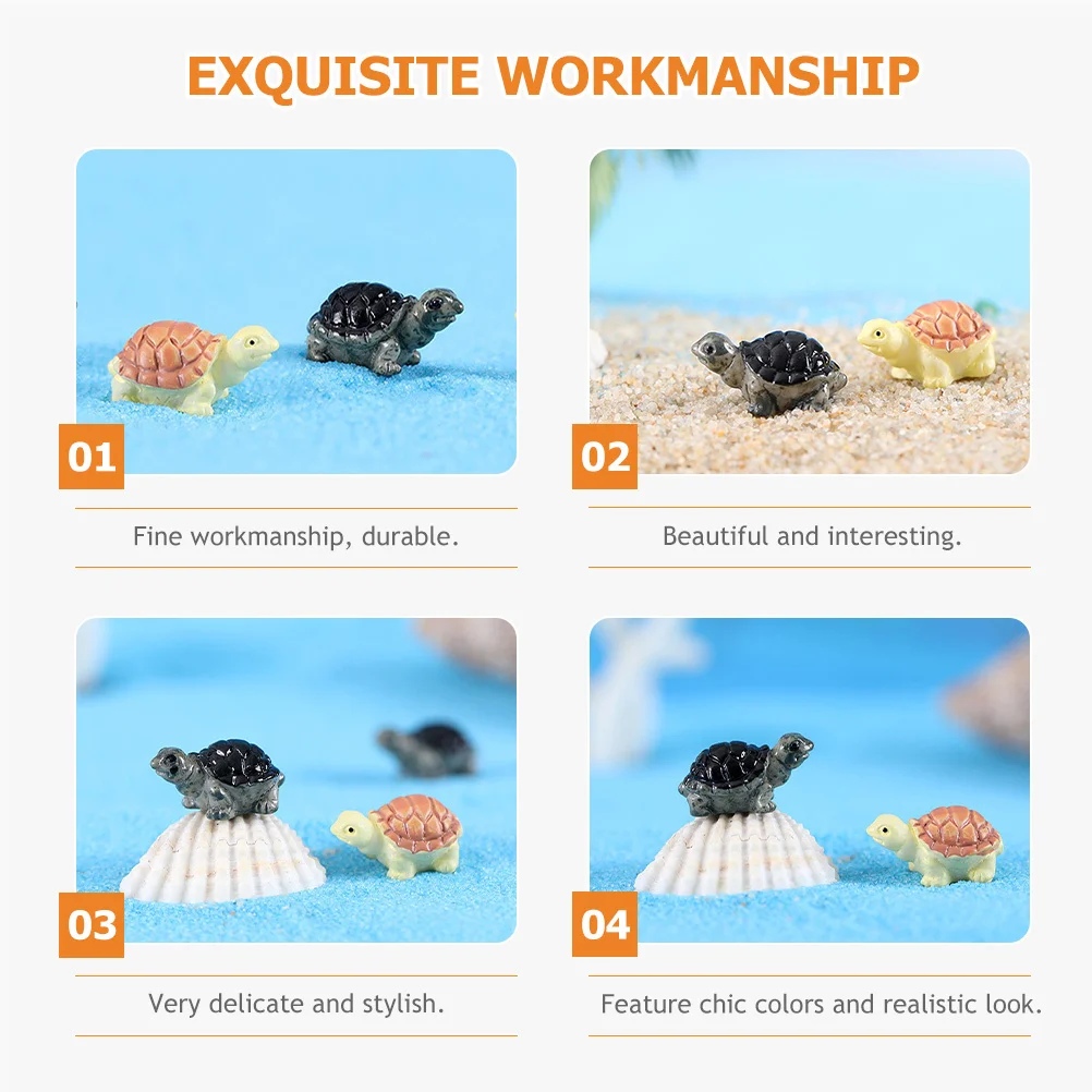 

20Pcs Small Resin Turtle Miniature Ornaments for Room Decor Micro Landscape Small Turtle Decoration Gift Craft Cute