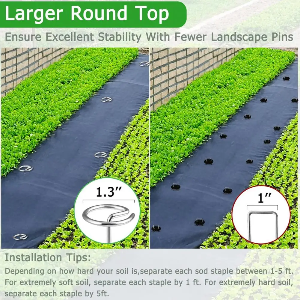 

Weed Barrier Stakes with Removal Hook Garden Stakes for Securing Landscape Fabric Weed Barrier Sheets for Ground for Landscape