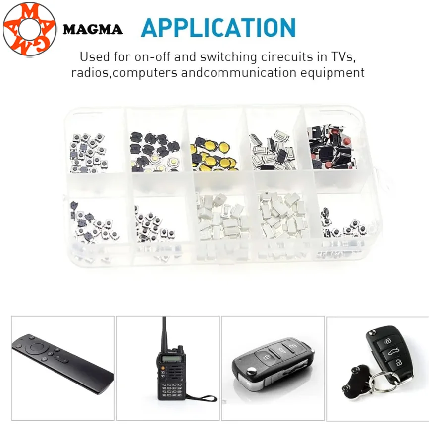MAGMA سيارة مفتاح تحكم عن بعد زر اللمس Microswitch DIY مايكرو التبديل متنوعة دفع زر اللباقة مفاتيح إعادة تعيين ورقة صغيرة التبديل #3