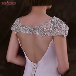 TOPQUEEN-Mulheres Deluxe Xale De Strass, Acessórios Noiva, Elegante, Festa de Casamento, Show, SG37