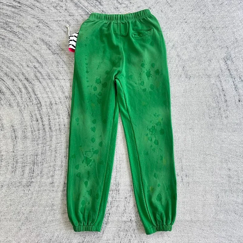 Streetwear Vintage Washed Red Black Green Blue Drawstring RRR123 Sweatpants Men Women Cotton Oversized Worn Out Pants Trousers