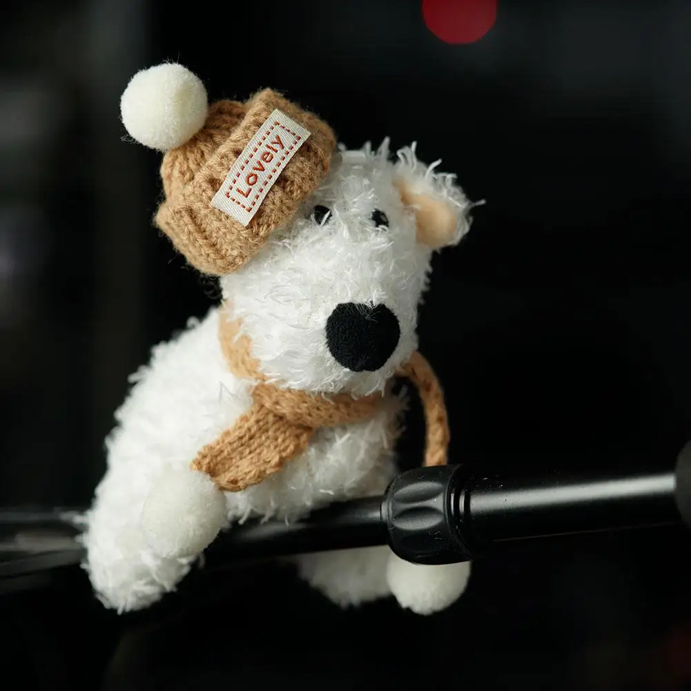 Decoración de embrague de muñeco de peluche de cachorro, decoración de interruptor de señal de giro de limpiaparabrisas de coche, accesorios interiores de coche de muñeca de limpiaparabrisas de perro kawaii