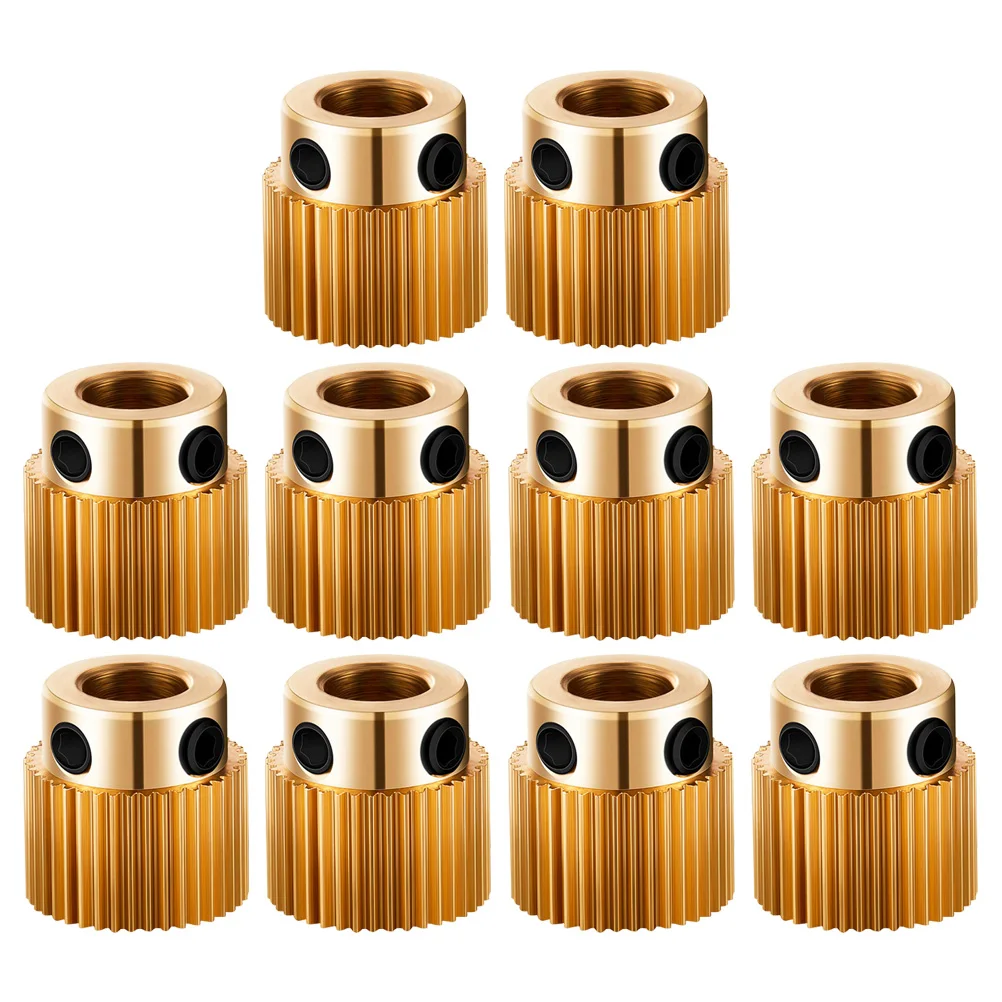 

10 Pcs Feed Gear Extruder Wheel Extrusion 3d Printer Drive Brass Dual Reduction Geared Feeding