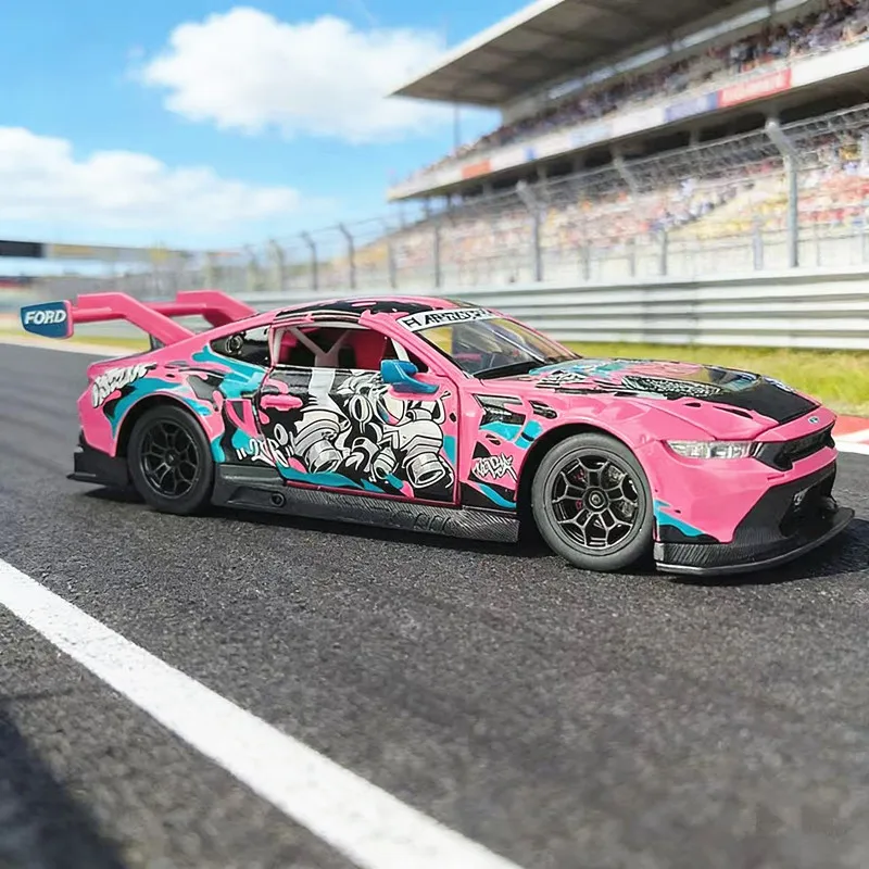 

NEW Product 1:24 Ford Mustang GT3 Supercar Alloy Racing Car Model Sound and Light Children's Toy Collectibles Birthday Gifts