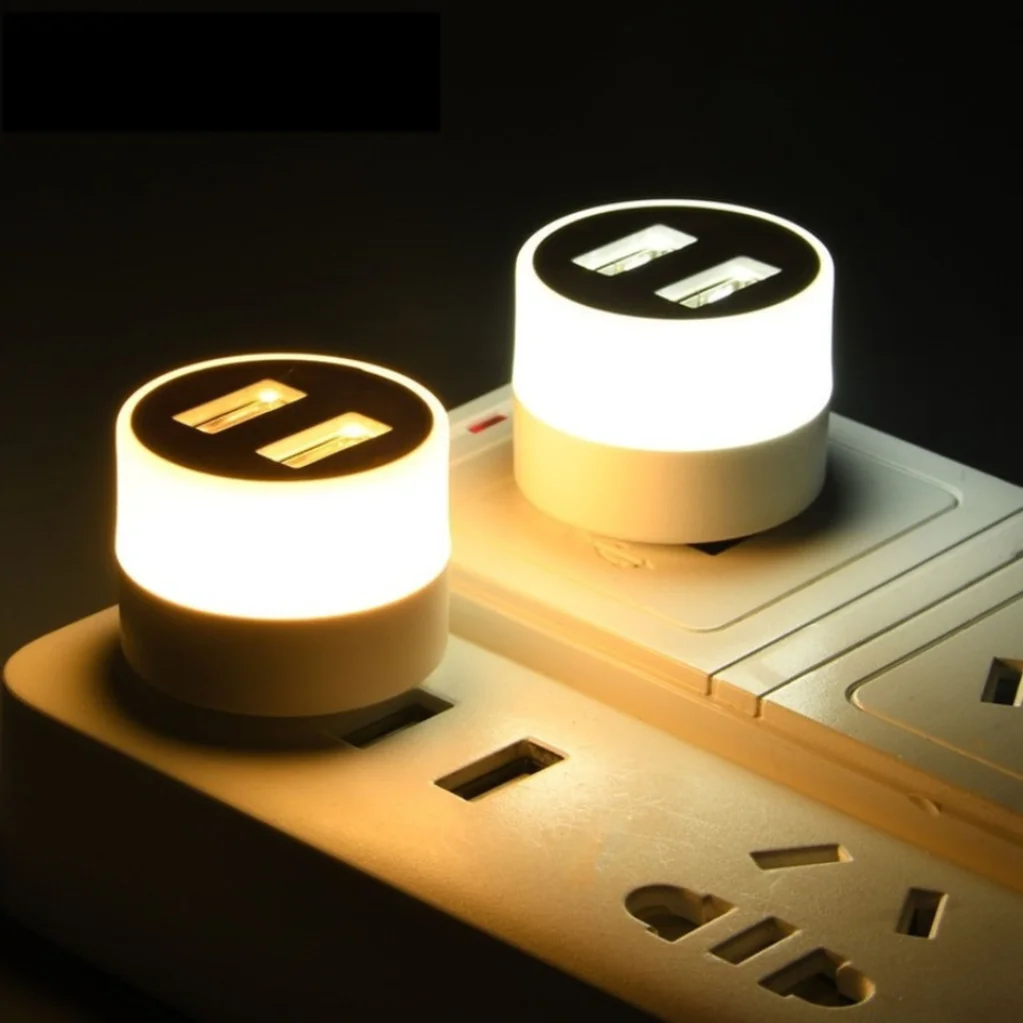 LED Night Light USB Plug Lamp Dual USB Output Interface Mini Book Lamps LED Eye Protection Reading Light for PC Usb Mobile Power