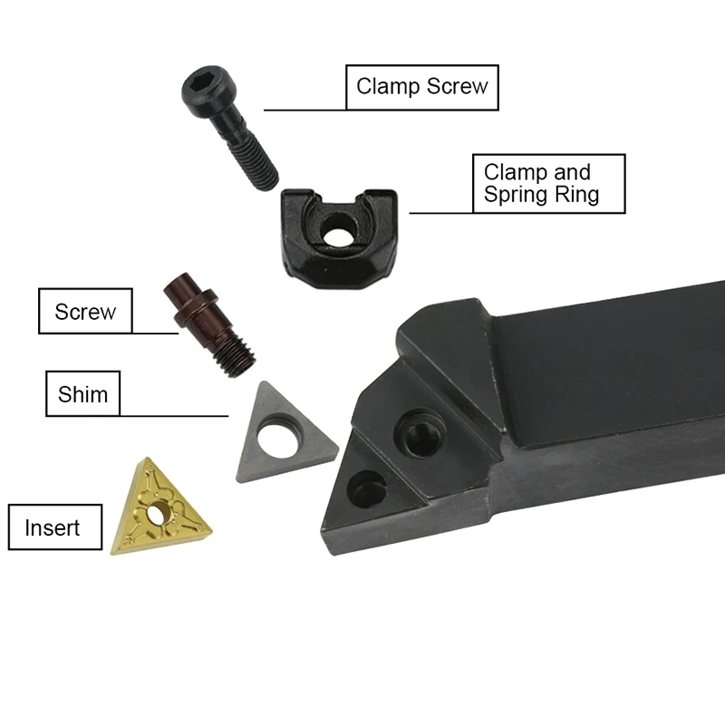 WTJNR Lathe Turning Tool Holder Set WTJNR2020K16/1616H16/2525M16 ,TNMG Carbide Inserts External Triangular Turning Cutting Tool