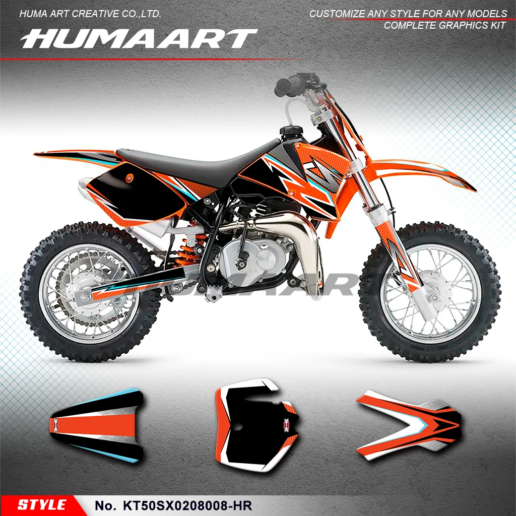 HUMAART Graphics Kit Sticker Kit for KTM 50 SX SX50 2002 2003 2004 2005 2006 2007 2008 Accessory, KT50SX0208008-HR