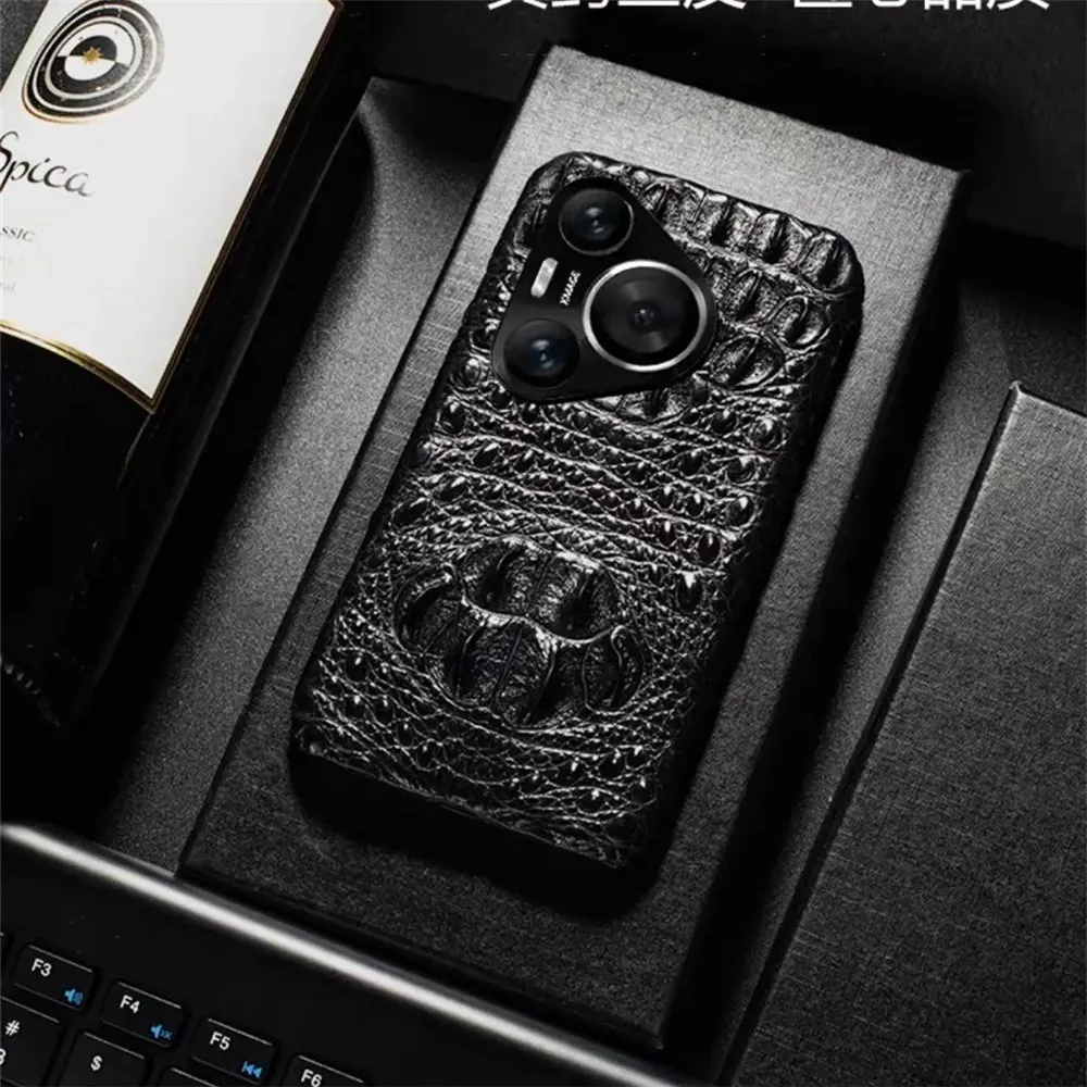 

Luxury Real Crocodile Skin Leather Case for Huawei Pura 70 Ultra/Pura 70 Pro/Pura 70 Alligator Cover