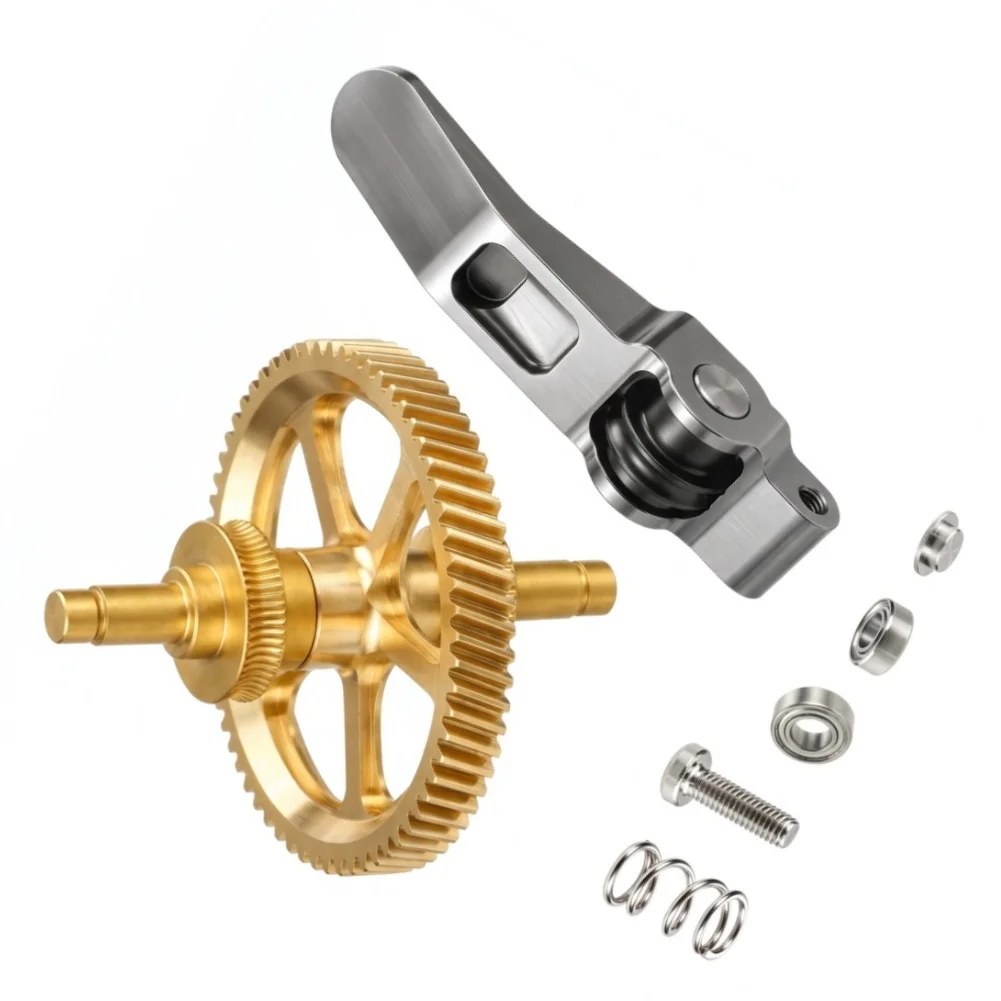 For BambuLab For A2L Brass Extruder Gear Kit with Metal Handle for Enhanced Grip Torque and Reliable Filament Handling