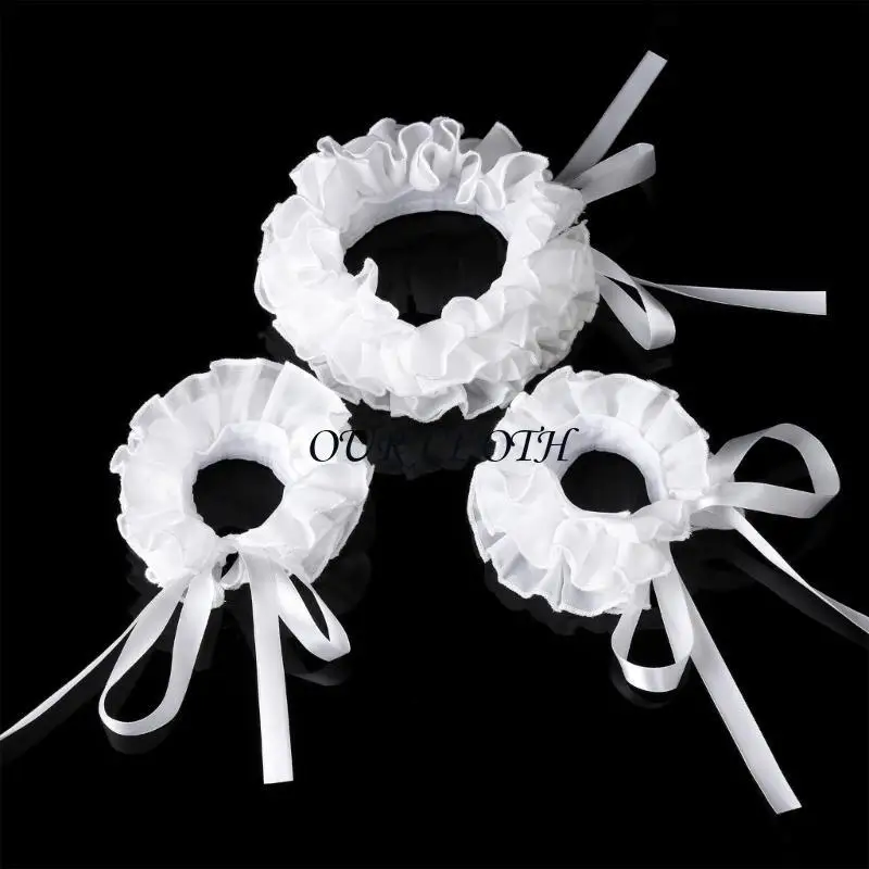 

Набор накладных воротника и манжет в елизаветинском стиле с рюшами и аксессуарами для шеи в викторианском стиле Y1AC